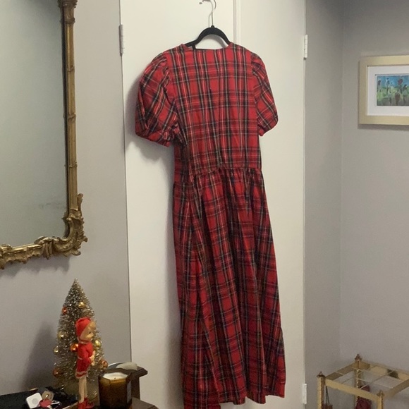 J Crew Holiday Tartan puff sleeve dress - Picture 2 of 5